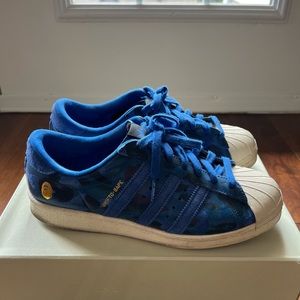 Adidas Superstar Blue Camo Bape x Undefeated- Size US 8